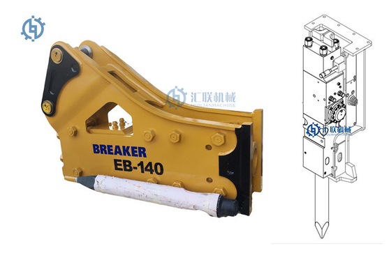 EB140 tipo lateral superior excavador hidráulico Attachment SB81 del martillo 25t del triturador de la roca